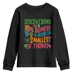 VBS 2025 Insects Adventure Youth Sweatshirt Discovering the Bigness of God in the Smallest of Things TS02 Black Print Your Wear