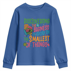 VBS 2025 Insects Adventure Youth Sweatshirt Discovering the Bigness of God in the Smallest of Things TS02 Royal Blue Print Your Wear