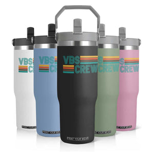 VBS Crew Flip Straw Tumbler Vacation Bible School Church Camp Retro Vintage TS10 Print Your Wear
