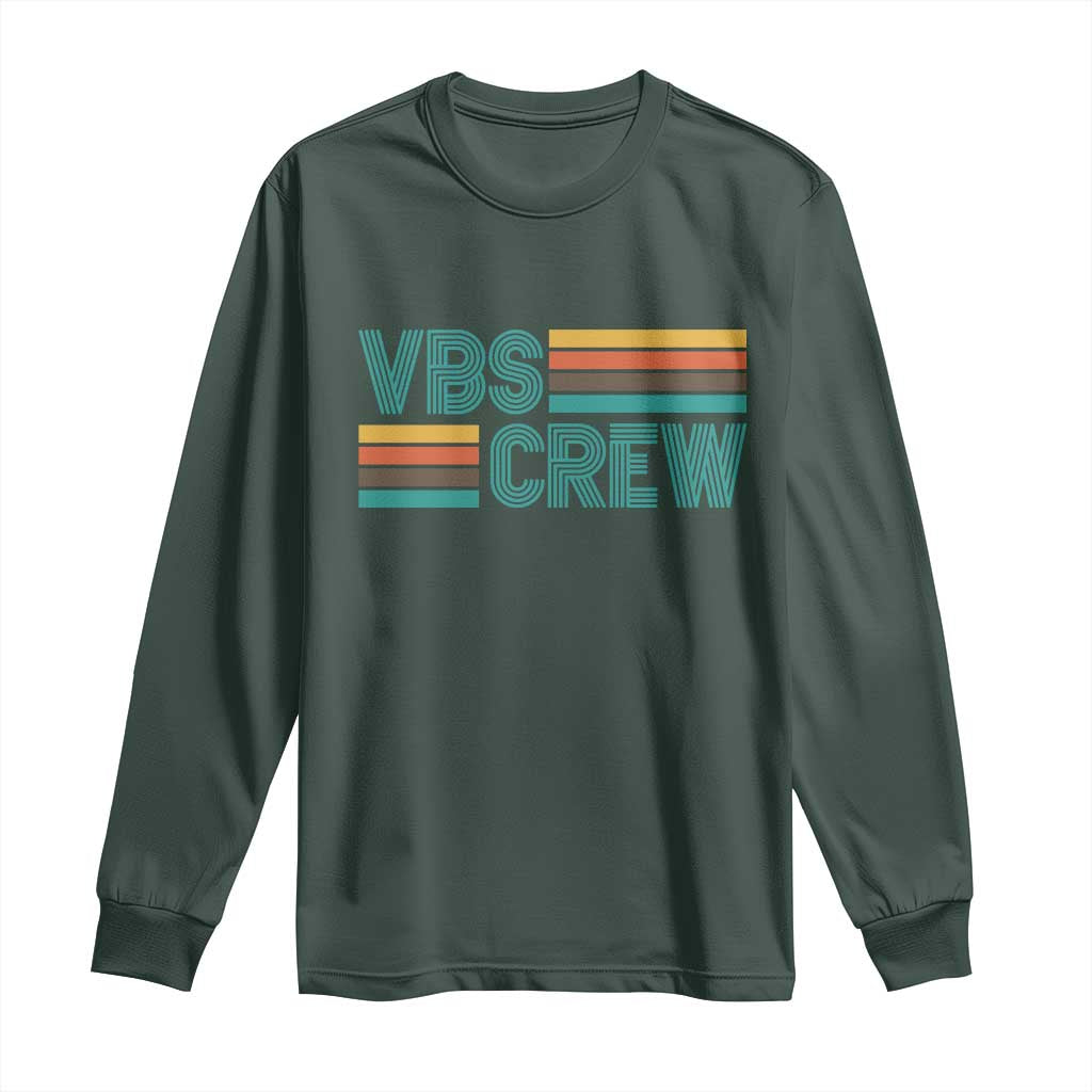 VBS Crew Long Sleeve Shirt Vacation Bible School Church Camp Retro Vintage TS10 Dark Forest Green Print Your Wear