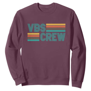 VBS Crew Sweatshirt Vacation Bible School Church Camp Retro Vintage TS10 Maroon Print Your Wear