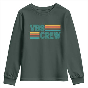 VBS Crew Youth Sweatshirt Vacation Bible School Church Camp Retro Vintage TS10 Dark Forest Green Print Your Wear