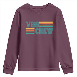 VBS Crew Youth Sweatshirt Vacation Bible School Church Camp Retro Vintage TS10 Maroon Print Your Wear