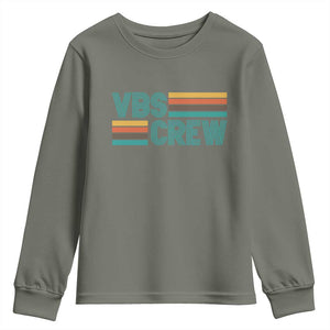 VBS Crew Youth Sweatshirt Vacation Bible School Church Camp Retro Vintage TS10 Military Green Print Your Wear