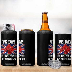 VE Day 80th Anniversary 4 in 1 Can Cooler Tumbler 2025 Celebration Union Flag Poppies WWII Remembrance TS02 Print Your Wear