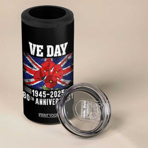 VE Day 80th Anniversary 4 in 1 Can Cooler Tumbler 2025 Celebration Union Flag Poppies WWII Remembrance TS02 Print Your Wear