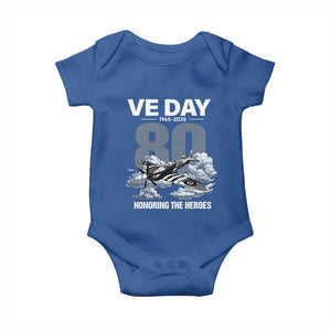 VE Day 80th Anniversary Baby Onesie 2025 Celebration WWII Remembrance Retro TS02 Royal Blue Print Your Wear