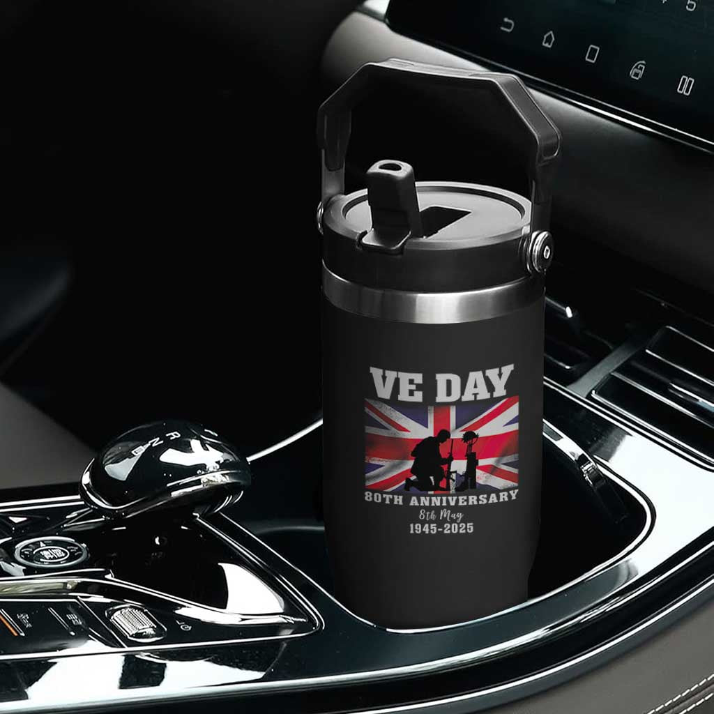 VE Day 80th Anniversary Flip Straw Tumbler Victory in Europe Union Flag WWII Remembrance TS02 Print Your Wear