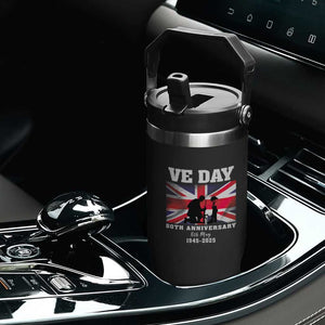 VE Day 80th Anniversary Flip Straw Tumbler Victory in Europe Union Flag WWII Remembrance TS02 Print Your Wear