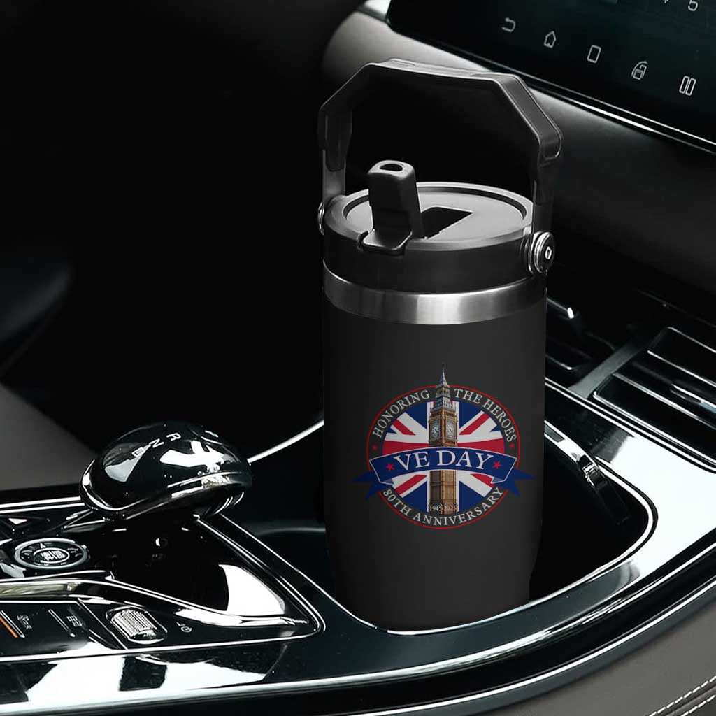 VE Day 80th Anniversary Flip Straw Tumbler WWII Remembrance 2025 Celebrations London TS02 Print Your Wear