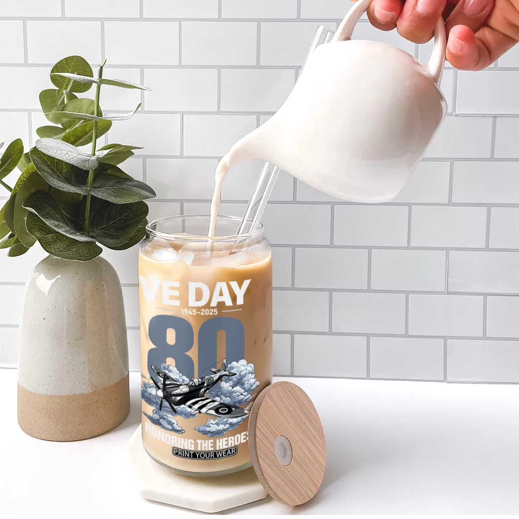 VE Day 80th Anniversary Glass Can 2025 Celebration WWII Remembrance Retro TS02 Print Your Wear