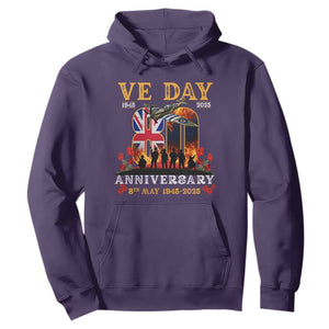 VE Day 80th Anniversary Hoodie 2025 Celebration Union Flag WWII Remembrance TS02 Purple Print Your Wear