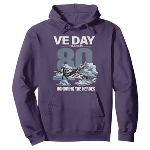 VE Day 80th Anniversary Hoodie 2025 Celebration WWII Remembrance Retro TS02 Purple Print Your Wear