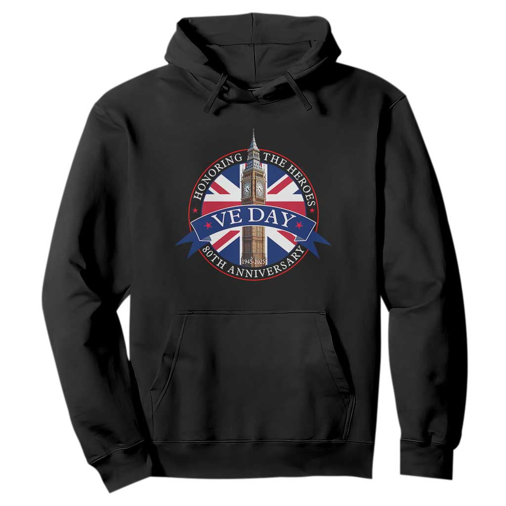 VE Day 80th Anniversary Hoodie WWII Remembrance 2025 Celebrations London TS02 Black Print Your Wear