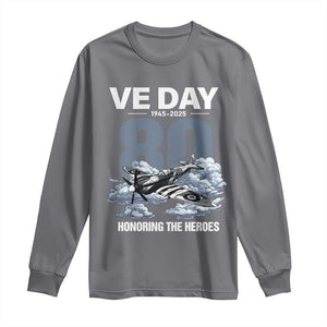 VE Day 80th Anniversary Long Sleeve Shirt 2025 Celebration WWII Remembrance Retro TS02 Charcoal Print Your Wear