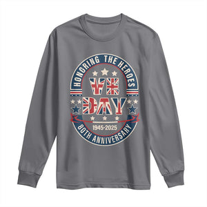 VE Day 80th Anniversary Long Sleeve Shirt 2025 Patriotic WWII Remembrance Vintage TS02 Charcoal Print Your Wear