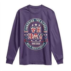 VE Day 80th Anniversary Long Sleeve Shirt 2025 Patriotic WWII Remembrance Vintage TS02 Purple Print Your Wear