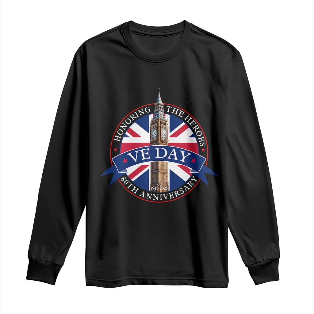 VE Day 80th Anniversary Long Sleeve Shirt WWII Remembrance 2025 Celebrations London TS02 Black Print Your Wear