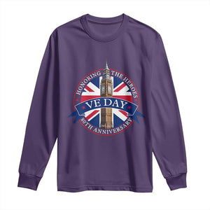 VE Day 80th Anniversary Long Sleeve Shirt WWII Remembrance 2025 Celebrations London TS02 Purple Print Your Wear