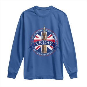 VE Day 80th Anniversary Long Sleeve Shirt WWII Remembrance 2025 Celebrations London TS02 Royal Blue Print Your Wear