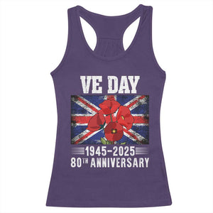 VE Day 80th Anniversary Racerback Tank Top 2025 Celebration Union Flag Poppies WWII Remembrance TS02 Purple Print Your Wear
