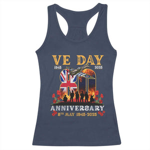 VE Day 80th Anniversary Racerback Tank Top 2025 Celebration Union Flag WWII Remembrance TS02 Navy Print Your Wear