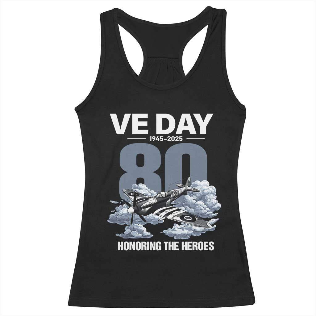 VE Day 80th Anniversary Racerback Tank Top 2025 Celebration WWII Remembrance Retro TS02 Black Print Your Wear