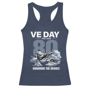 VE Day 80th Anniversary Racerback Tank Top 2025 Celebration WWII Remembrance Retro TS02 Navy Print Your Wear