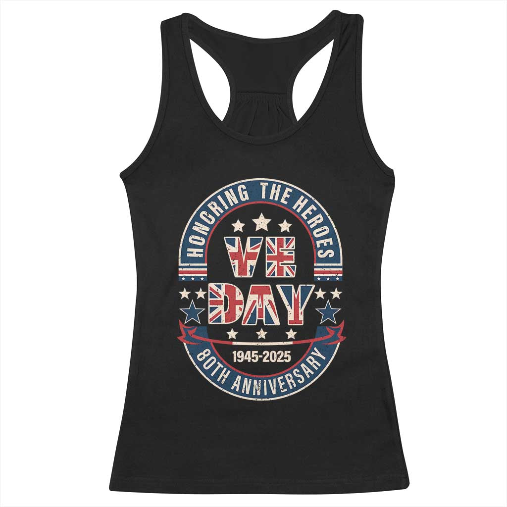 VE Day 80th Anniversary Racerback Tank Top 2025 Patriotic WWII Remembrance Vintage TS02 Black Print Your Wear