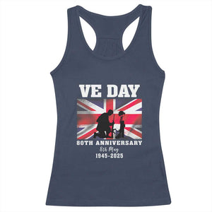 VE Day 80th Anniversary Racerback Tank Top Victory in Europe Union Flag WWII Remembrance TS02 Navy Print Your Wear