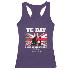 VE Day 80th Anniversary Racerback Tank Top Victory in Europe Union Flag WWII Remembrance TS02 Purple Print Your Wear