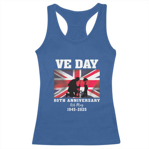 VE Day 80th Anniversary Racerback Tank Top Victory in Europe Union Flag WWII Remembrance TS02 Royal Blue Print Your Wear
