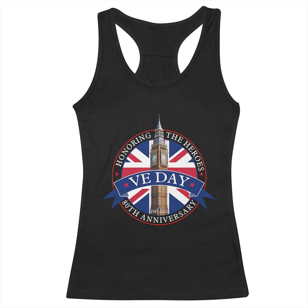 VE Day 80th Anniversary Racerback Tank Top WWII Remembrance 2025 Celebrations London TS02 Black Print Your Wear