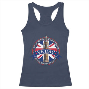 VE Day 80th Anniversary Racerback Tank Top WWII Remembrance 2025 Celebrations London TS02 Navy Print Your Wear