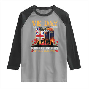 VE Day 80th Anniversary Raglan Shirt 2025 Celebration Union Flag WWII Remembrance TS02 Sport Gray Black Print Your Wear