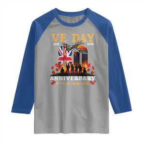 VE Day 80th Anniversary Raglan Shirt 2025 Celebration Union Flag WWII Remembrance TS02 Sport Gray Royal Print Your Wear