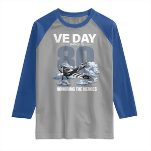 VE Day 80th Anniversary Raglan Shirt 2025 Celebration WWII Remembrance Retro TS02 Sport Gray Royal Print Your Wear