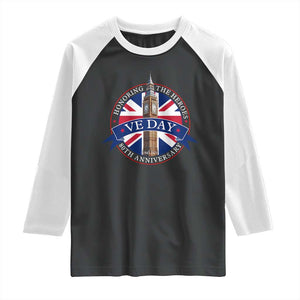 VE Day 80th Anniversary Raglan Shirt WWII Remembrance 2025 Celebrations London TS02 Black White Print Your Wear