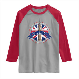 VE Day 80th Anniversary Raglan Shirt WWII Remembrance 2025 Celebrations London TS02 Sport Gray Red Print Your Wear