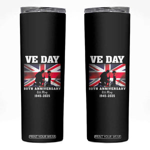 VE Day 80th Anniversary Skinny Tumbler Victory in Europe Union Flag WWII Remembrance TS02 Black Print Your Wear