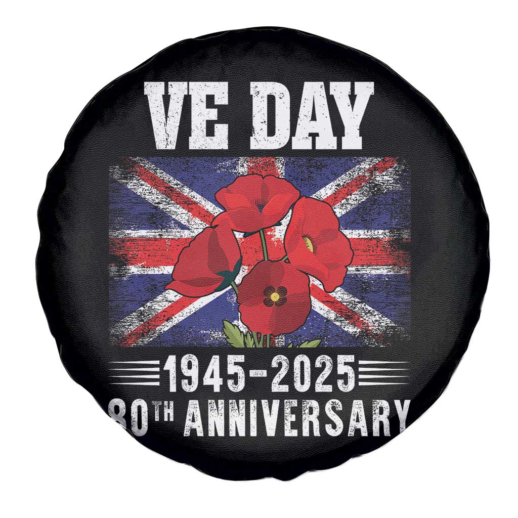 VE Day 80th Anniversary Spare Tire Cover 2025 Celebration Union Flag Poppies WWII Remembrance TS02 Print Your Wear