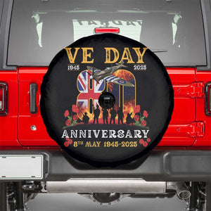 VE Day 80th Anniversary Spare Tire Cover 2025 Celebration Union Flag WWII Remembrance TS02 Black Print Your Wear