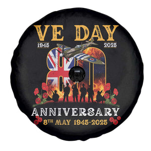 VE Day 80th Anniversary Spare Tire Cover 2025 Celebration Union Flag WWII Remembrance TS02 Print Your Wear