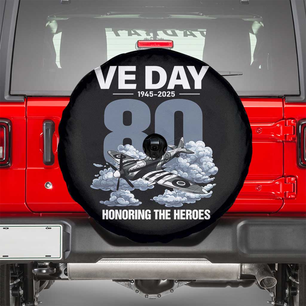 VE Day 80th Anniversary Spare Tire Cover 2025 Celebration WWII Remembrance Retro TS02 Black Print Your Wear