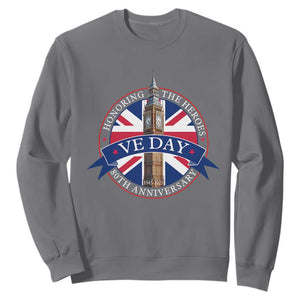 VE Day 80th Anniversary Sweatshirt WWII Remembrance 2025 Celebrations London TS02 Charcoal Print Your Wear