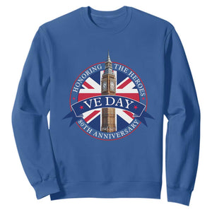 VE Day 80th Anniversary Sweatshirt WWII Remembrance 2025 Celebrations London TS02 Royal Blue Print Your Wear