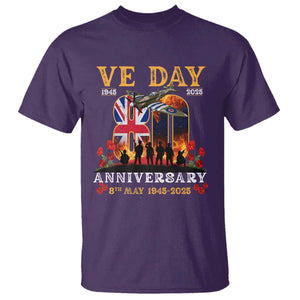 VE Day 80th Anniversary T Shirt 2025 Celebration Union Flag WWII Remembrance TS02 Purple Print Your Wear