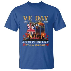 VE Day 80th Anniversary T Shirt 2025 Celebration Union Flag WWII Remembrance TS02 Royal Blue Print Your Wear