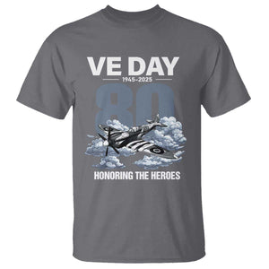 VE Day 80th Anniversary T Shirt 2025 Celebration WWII Remembrance Retro TS02 Charcoal Print Your Wear