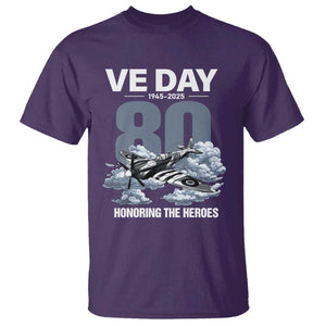 VE Day 80th Anniversary T Shirt 2025 Celebration WWII Remembrance Retro TS02 Purple Print Your Wear